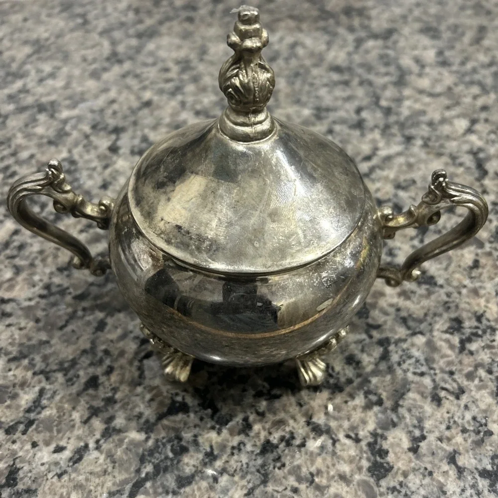 Vintage International Silver Company Silver plated Sugar Bowl Indonesia
